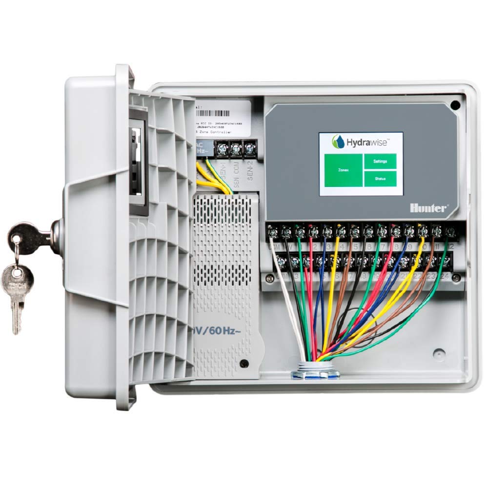 Hunter Hydrawise Pro-HC 24-Station WiFi Smart Sprinkler Controller, Outdoor Irrigation Timer, Weather-Based Watering System, Flow Sensor Ready