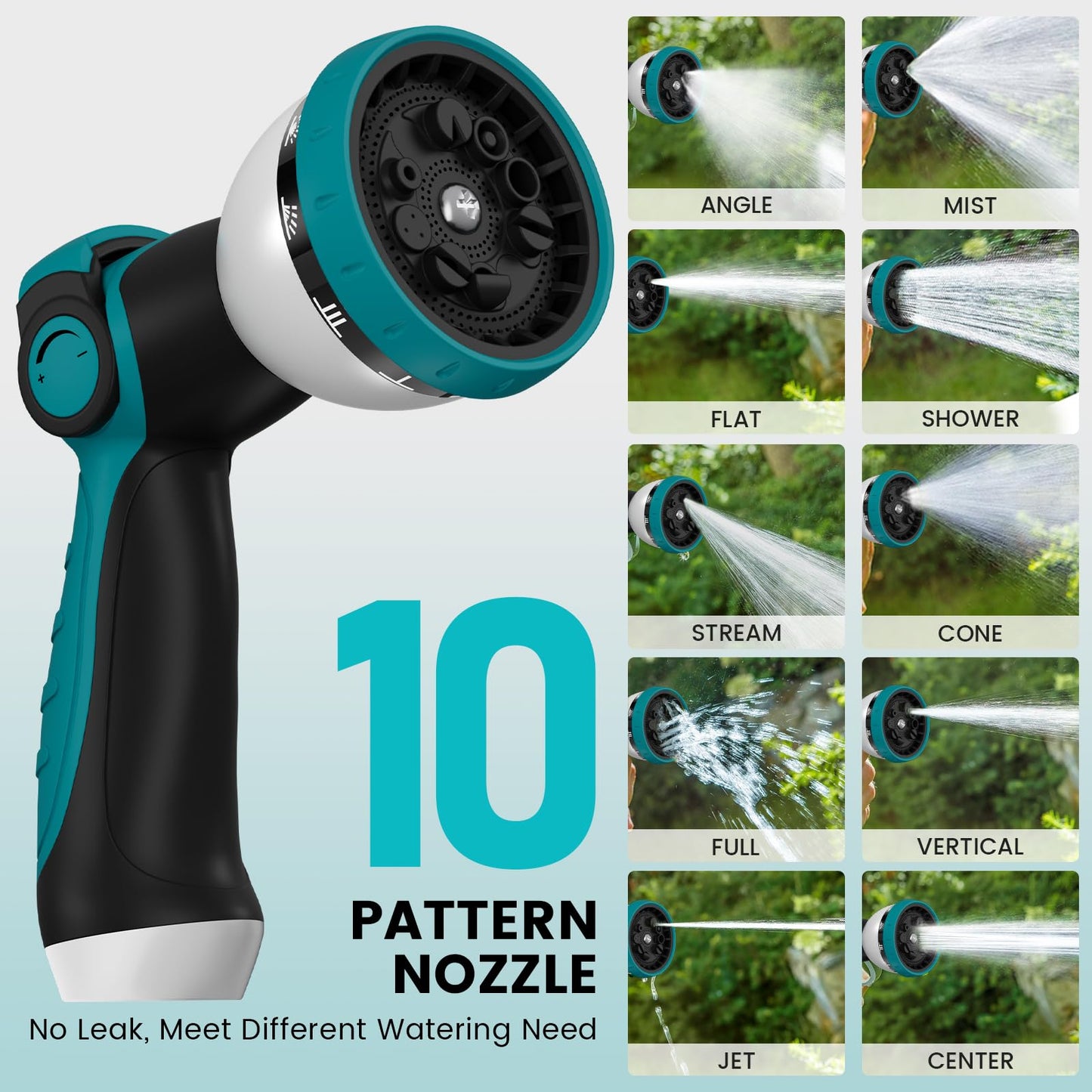 AYURA Retractable Garden Hose Reel, 1/2 inch x 100 ft Water Hose Reel Wall Mounted, UV Resistant Double Shell, Any Length Lock, Slow Auto-Rewind, 180°Swivel Bracket, 10 Pattern Nozzle