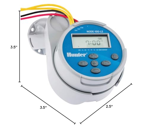Hunter NODE 100 Battery Operated Sprinkler Timer with Solenoid, Waterproof Irrigation Controller for Valves, Wireless, Outdoor, Easy Install, No Wiring Needed for Drip or Remote Systems