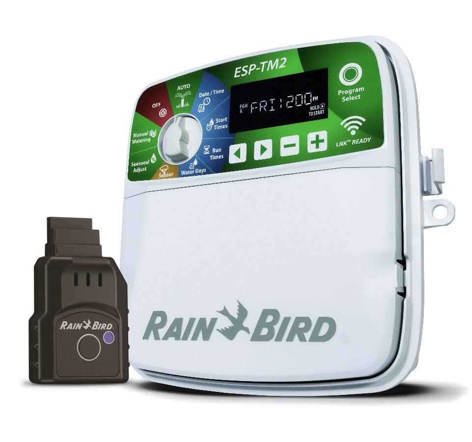 Rain-Bird ESP-TM2 Indoor Outdoor Irrigation WiFi Zone Controller Timer Box and Link Lnk WiFi Mobile Wireless Smartphone Upgrade Module Sprinkler System (8 Zone)