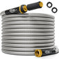 TITAN Garden Hose 200FT - 304 Stainless Steel Metal Water Hose, Flexible, Kink-Free, Lightweight, Durable, Crush Resistant Fittings, Easy to Coil, 500 PSI